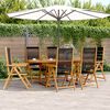 vidaXL 7 Piece Garden Dining Set Black Polypropylene and Solid Wood