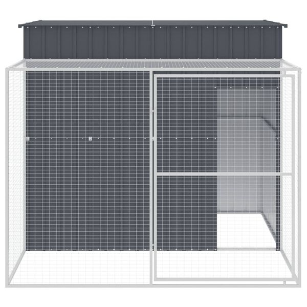 vidaXL Dog House with Run Anthracite 214x253x181 cm Galvanised Steel