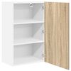 vidaXL Hanging Cabinet with Door Sonoma Oak and White 50 x 31 x 80 cm