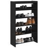 vidaXL Shoe Rack Black 60x25x100 cm Engineered Wood