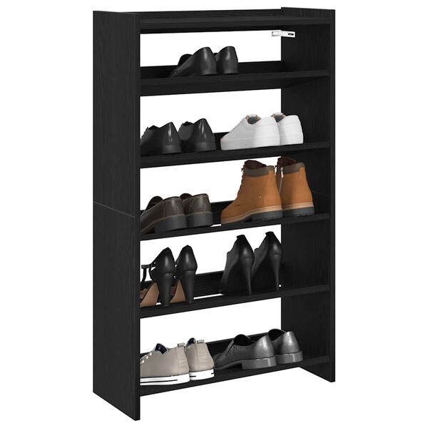 vidaXL Shoe Rack Black 60x25x100 cm Engineered Wood