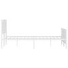 vidaXL Metal Bed Frame without Mattress with Footboard White 135x190cm