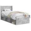 vidaXL Bed Frame with Storage and Headboard Concrete Grey 100 x 200 cm