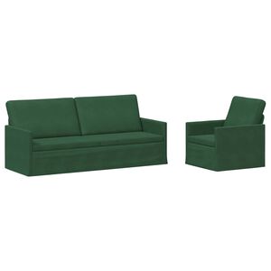 vidaXL Sofa Set 2 pcs Jungle Green Corduroy Fabric