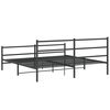 vidaXL Metal Bed Frame without Mattress with Footboard&nbsp;Black 200x200cm