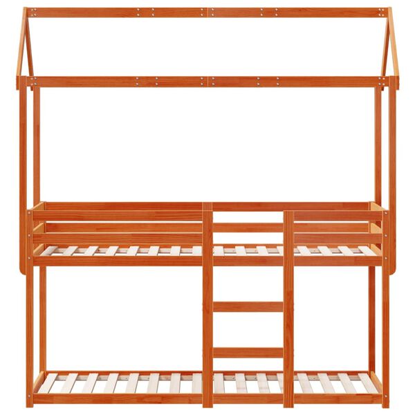 vidaXL Bunk Bed without Mattress Wax Brown 80x200 cm Solid Wood Pine