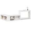 vidaXL Bedside Cabinet with Desk White 232x112x75 cm Solid Wood Pine