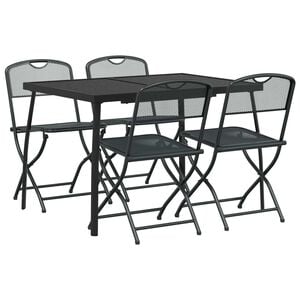 vidaXL Outdoor Furniture Set Folding 5 pcs Anthracite Iron and Steel