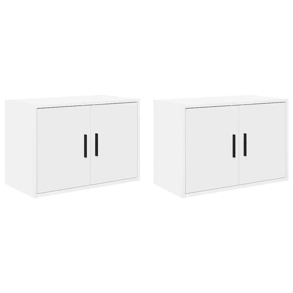 vidaXL Garage Wall Cabinets 2 pcs White Engineered Wood