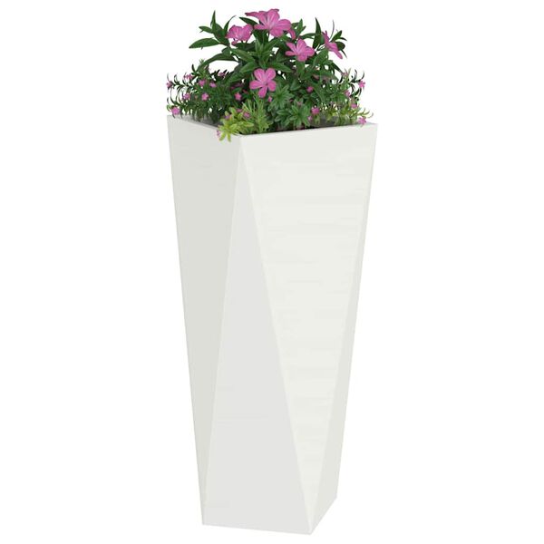 vidaXL Planter White 30 x 30 x 75 cm Steel