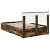 vidaXL Bed Frame with Drawer Smoked Oak 120 x 190 cm Engineered Wood