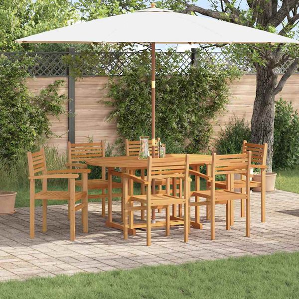 vidaXL Garden Dining Set 7 pcs Natural Solid Acacia Wood