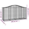 vidaXL Arched Gabion Baskets 18 pcs 200x50x100/120 cm Galvanised Iron