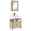 vidaXL Bathroom Furniture Set with Shelf 2 pcs Brown Engineered wood