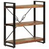 vidaXL 3-Tier Bookcase 77x30x80 cm Solid Wood Reclaimed and Iron