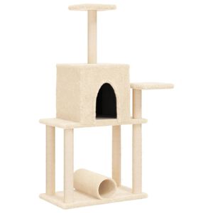 vidaXL Cat Tree with Sisal Scratching Posts Cream 122 cm