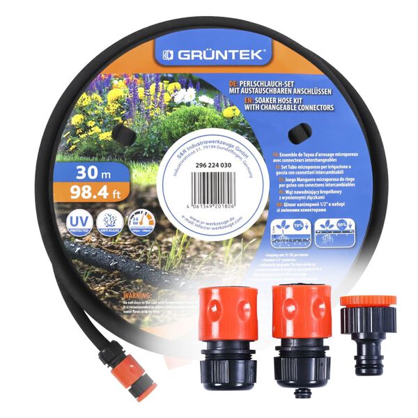 GR&Uuml;NTEK Drip Hose Kit 30 m Black