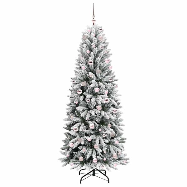 vidaXL Artificial Christmas Tree with 300 LEDs with Stand White 210 cm