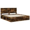 vidaXL Bed Frame Smoked Oak 180 x 200 cm Solid Pine Wood