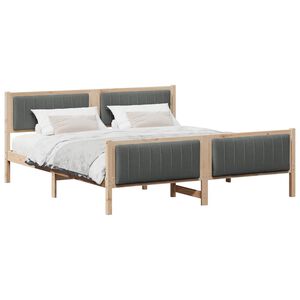 vidaXL Bed frame Brown and dark grey 180 x 200 cm Solid pine wood