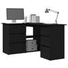 vidaXL Desk with Drawer Black Oak 145 x 100 x 76 cm Engineered Wood