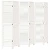 vidaXL Room Divider 6 Panels White Solid Wood Paulownia