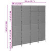 vidaXL Room Divider Folding Manual Grey 195 x 180 cm Poly Rattan