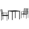 vidaXL Garden Dining Set 3 pcs Black Powder-Coated Steel