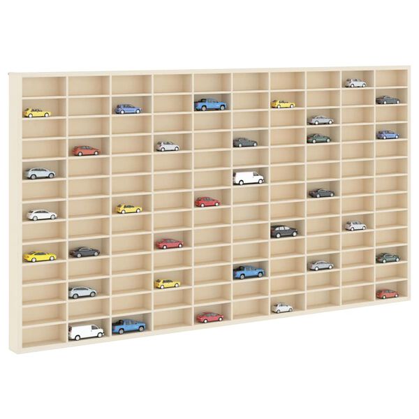 Wall Display Case with Shelf Beige 98 x 4.5 x 55 cm Engineered Wood