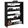 vidaXL Shoe Rack Black 80x25x100 cm Engineered Wood