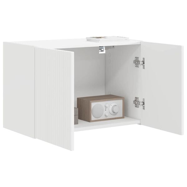 vidaXL TV Wall Cabinet White 59.5 x 31 x 40 cm Engineered Wood