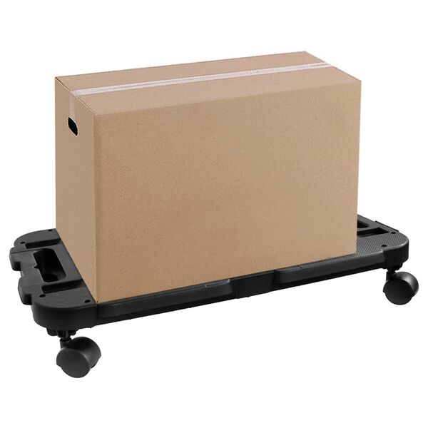 vidaXL Transport Trolleys 2 pcs Black Polypropylene 200 kg