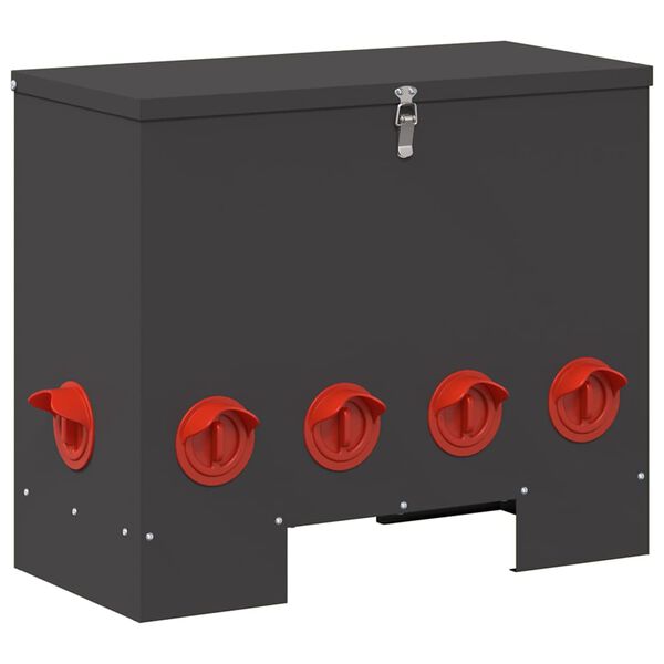 vidaXL Chicken Feeder Black 60.5 x 29 x 51 cm Cold-Rolled Steel