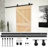 vidaXL Sliding Door Natural and Black 90 x 210 cm Solid Pine Wood