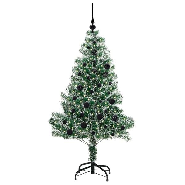 vidaXL Artificial Christmas Tree Snow Flocked with LED Light 150 cm