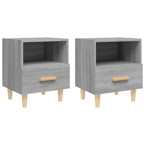vidaXL Bedside Cabinets 2 pcs Grey Sonoma 40x35x47 cm