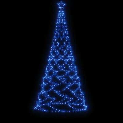 vidaXL Christmas Tree with Metal Post 500 LEDs Blue 3 m