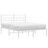 vidaXL Metal Bed Frame without Mattress with Headboard White 140x200cm
