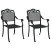 vidaXL Garden Chair 2 pcs Black Aluminium