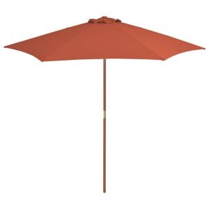 vidaXL Garden Parasol with Wooden Pole 270 cm Terracotta