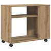 vidaXL Side Table with Wheels Artisian Oak 70x35x60 cm Engineered Wood