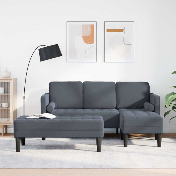 vidaXL Sofa Set 2 pcs Dark grey 173 x 131 x 67 cm Velvet