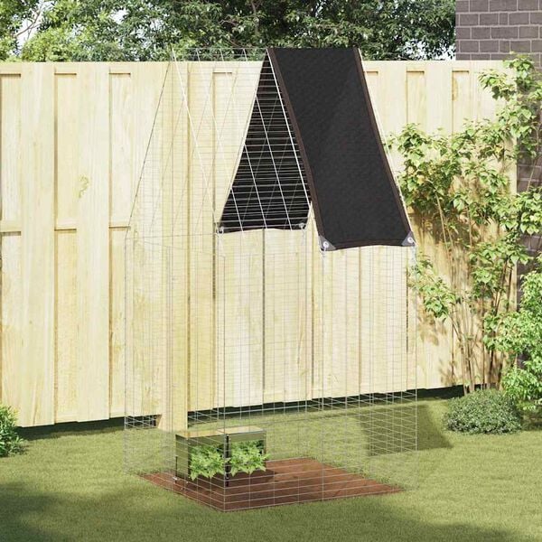 vidaXL Rabbit Cage Silver 100 x 100 x 210 cm Galvanised Steel