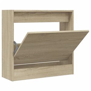 vidaXL Shoe Cabinet Sonoma Oak 60x21x57 cm Engineered Wood
