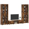vidaXL TV Cabinet Set with Drawer FLORIN Smoked Oak Engineered Wood
