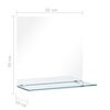 vidaXL Wall Mirror with Shelf 30x30 cm Tempered Glass