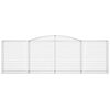 vidaXL Arched Gabion Baskets 2 pcs 400x50x120/140 cm Galvanised Iron