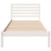 vidaXL Bed Frame with Headboard White 80 x 220 cm Solid Pine Wood