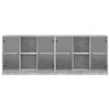 vidaXL Bookcase with Doors Concrete Grey 204x37x75 cm Engineered Wood