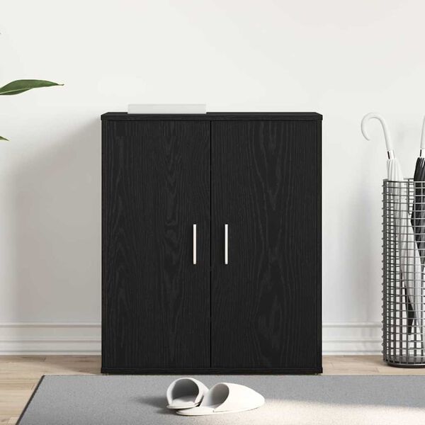 vidaXL Shoe Cabinet Black Oak 60 x 35 x 70 cm Engineered Wood